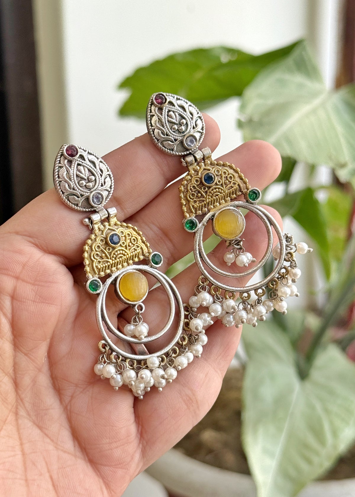 ZARA DUAL TONE EARRINGS