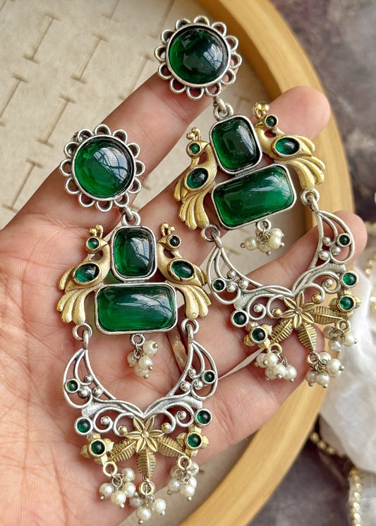 ZARINA DUAL TONE EARRINGS