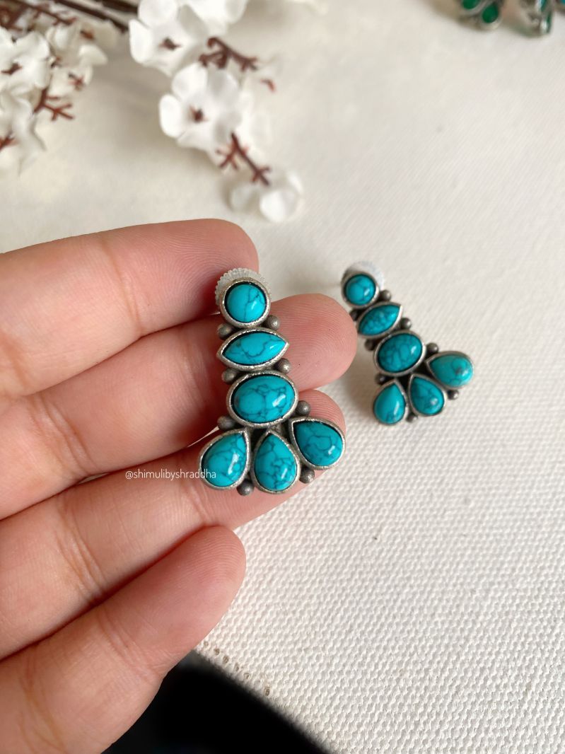 SILVERLOOKALIKE STUD EARRINGS