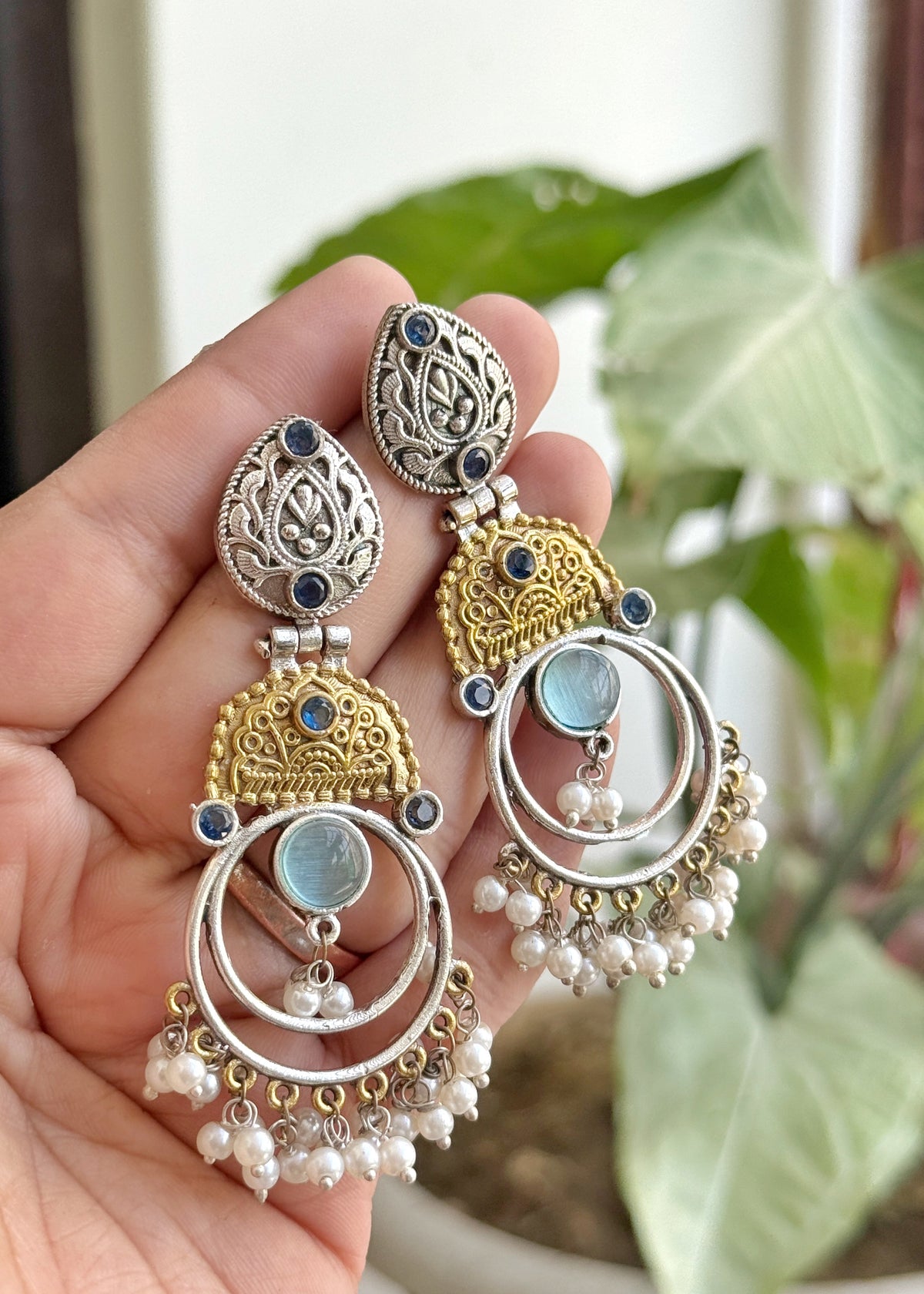 ZARA DUAL TONE EARRINGS