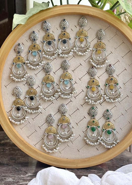 ZARA DUAL TONE EARRINGS