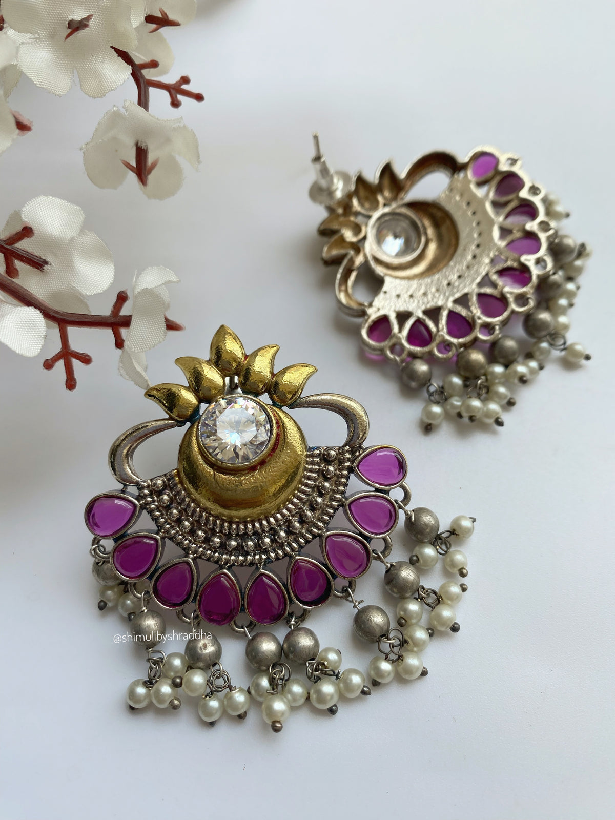RACHNA DUAL TONE STUD EARRINGS