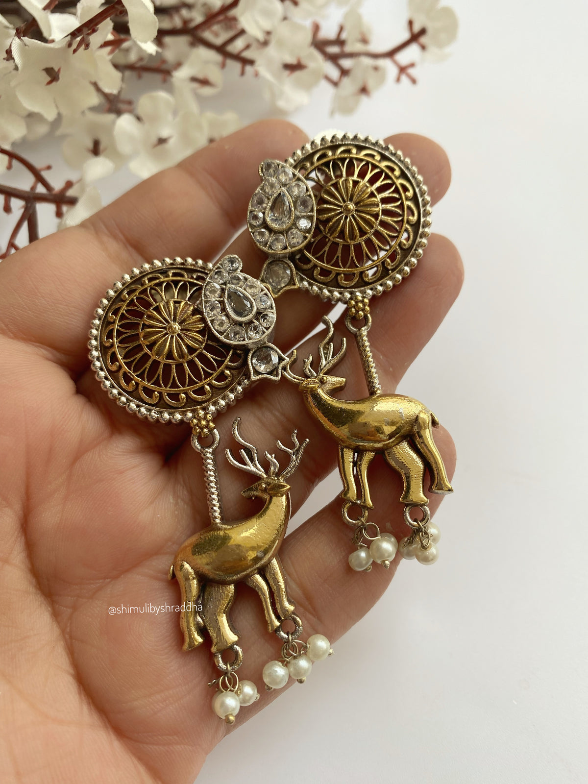 SAMIRA DUAL TONE EARRINGS
