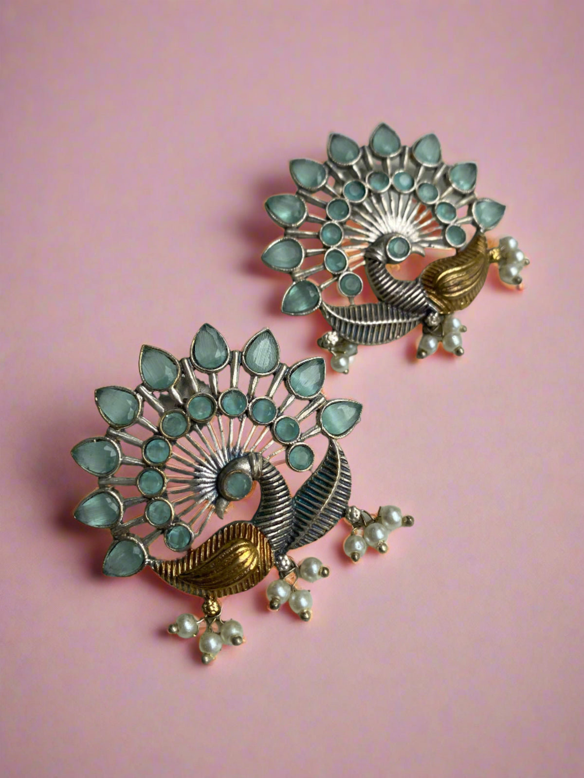 MOR DUAL TONE STUD EARRINGS