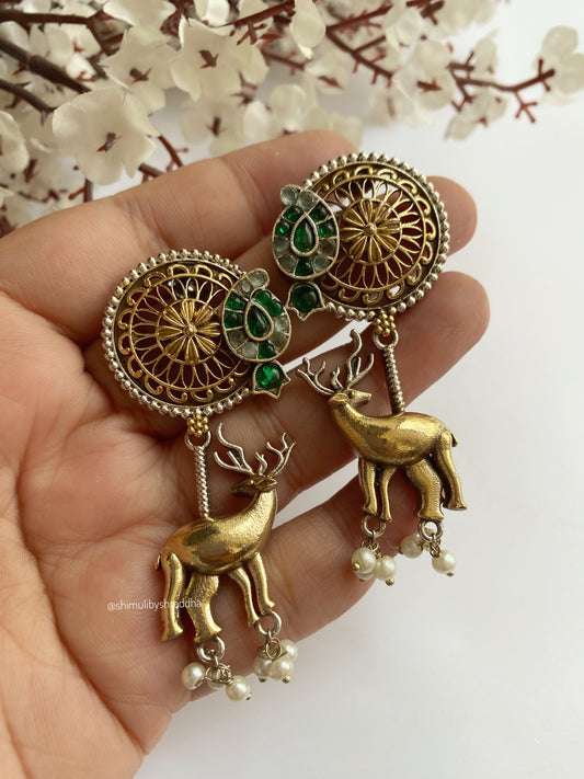 SAMIRA DUAL TONE EARRINGS