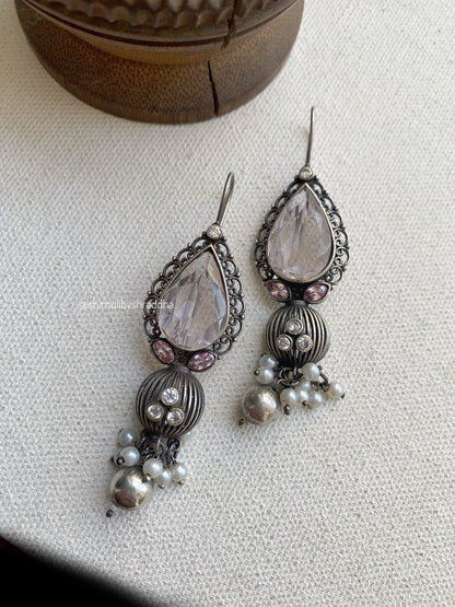 UJHALA STONE HOOK EARRINGS
