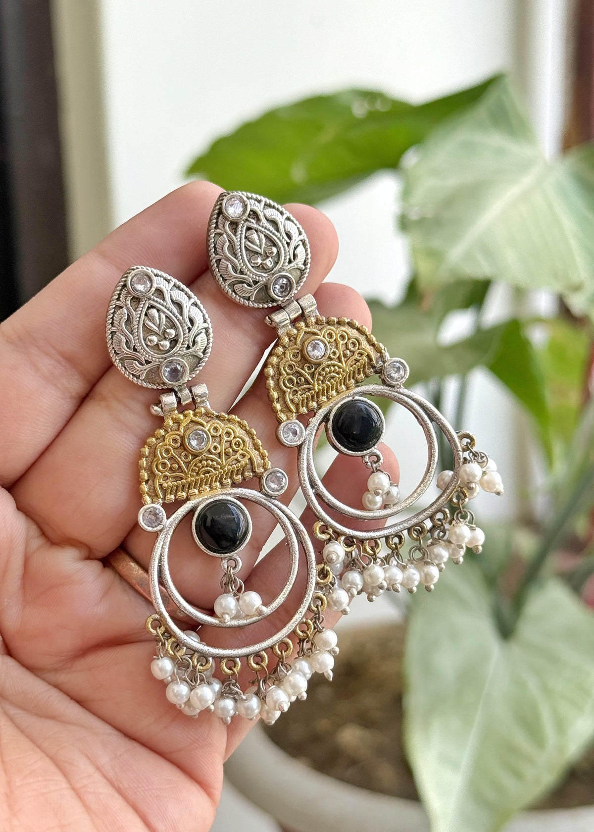 ZARA DUAL TONE EARRINGS
