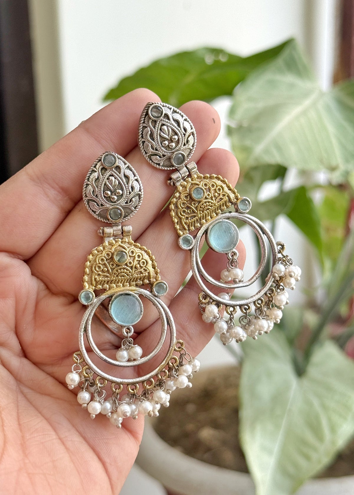 ZARA DUAL TONE EARRINGS