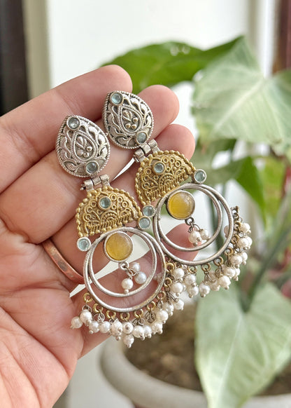 ZARA DUAL TONE EARRINGS
