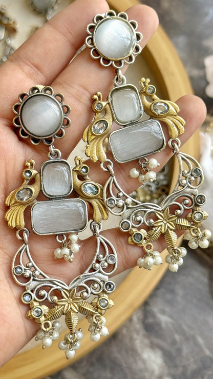 ZARINA DUAL TONE EARRINGS