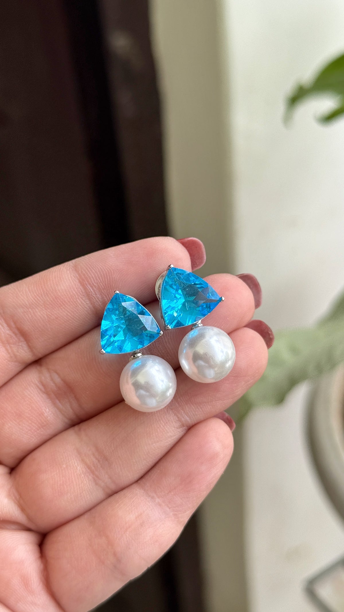 ZIRCON PEARL DROP EARRINGS