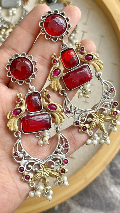 ZARINA DUAL TONE EARRINGS