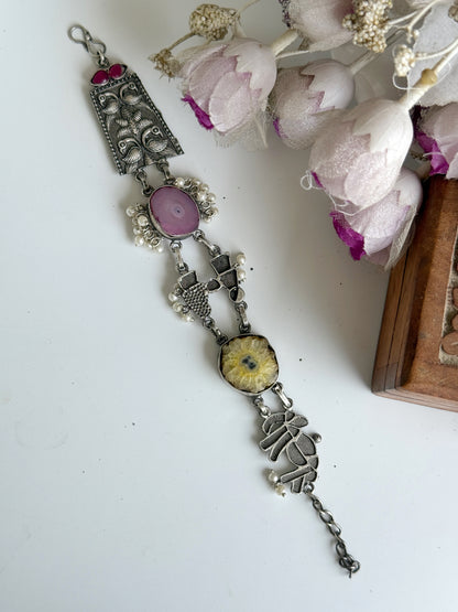 OXIDISED NATURAL STONE BRACELETS