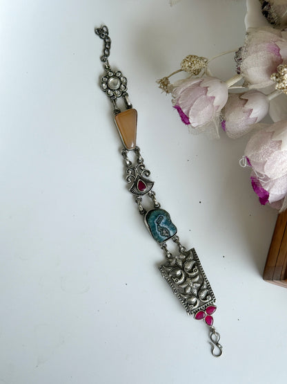 OXIDISED NATURAL STONE BRACELETS
