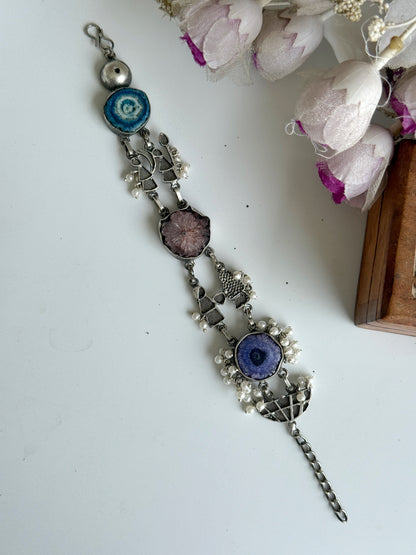 OXIDISED NATURAL STONE BRACELETS