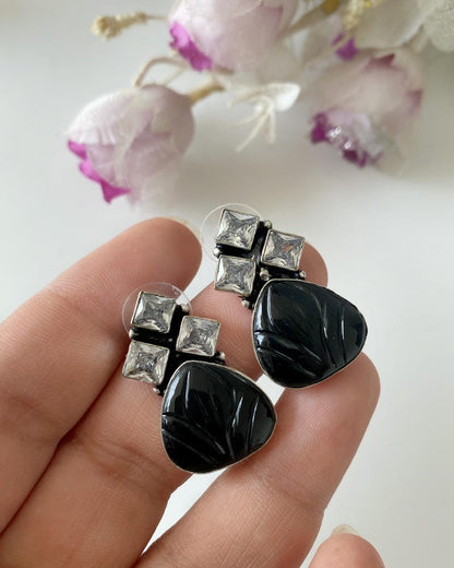 GERMAN SILVER STUD EARRINGS
