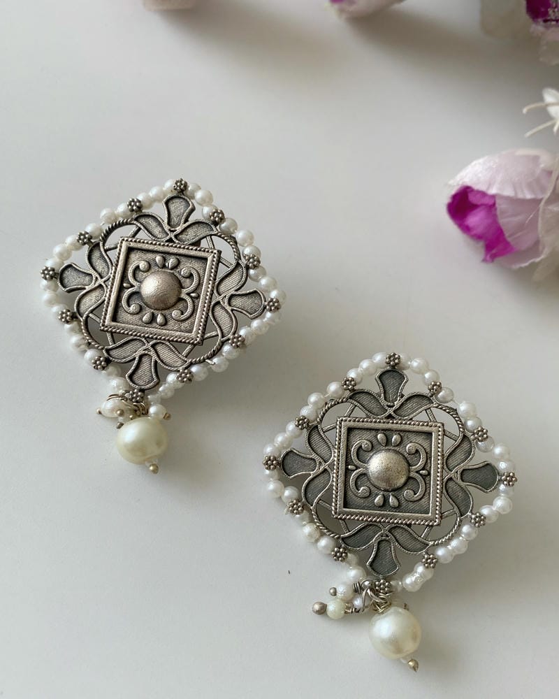 SILVERLOOKALIKE EARRINGS