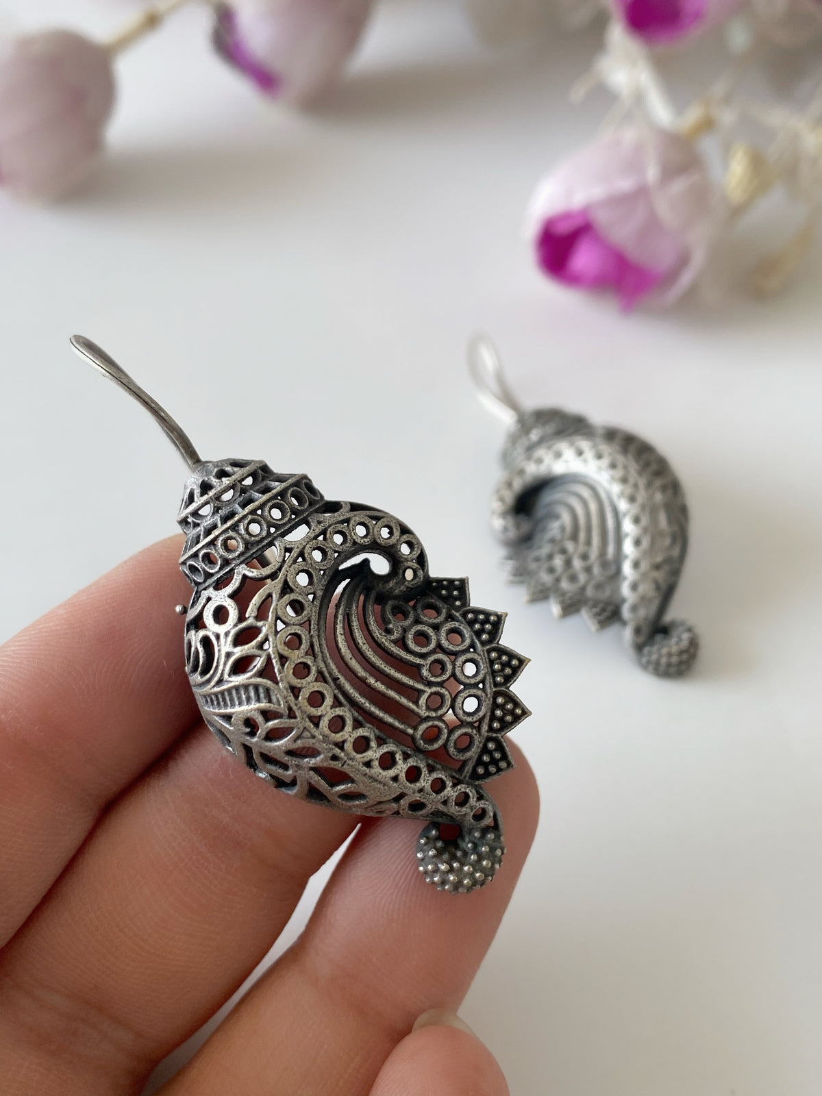 SILVERLOOKALIKE HOOK EARRINGS