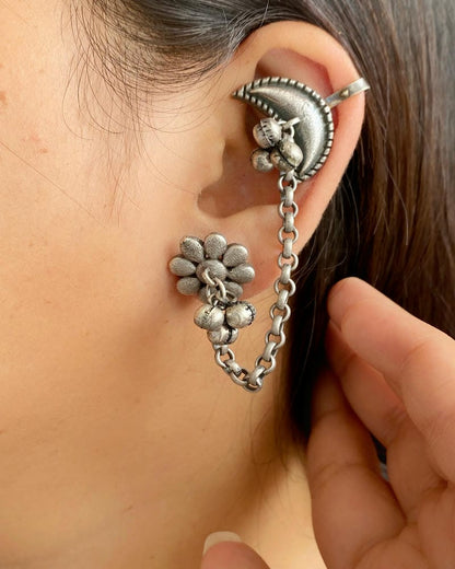 SILVERLOOKALIKE CUFF EARRINGS