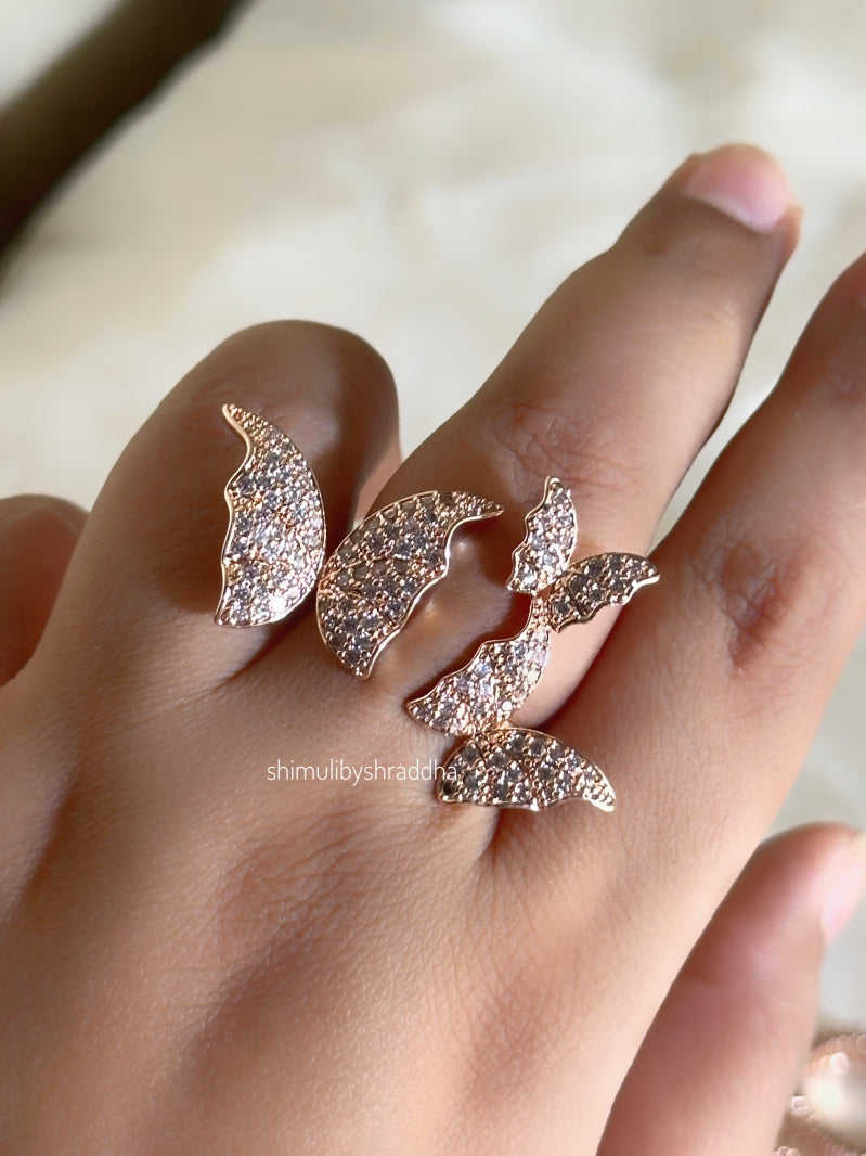 BUTTERFLY TWO FINGER RINGS
