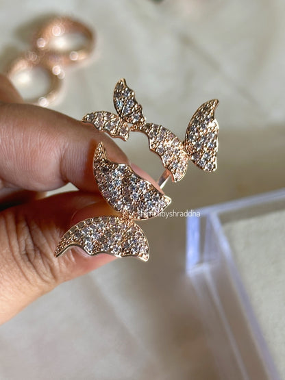 BUTTERFLY TWO FINGER RINGS